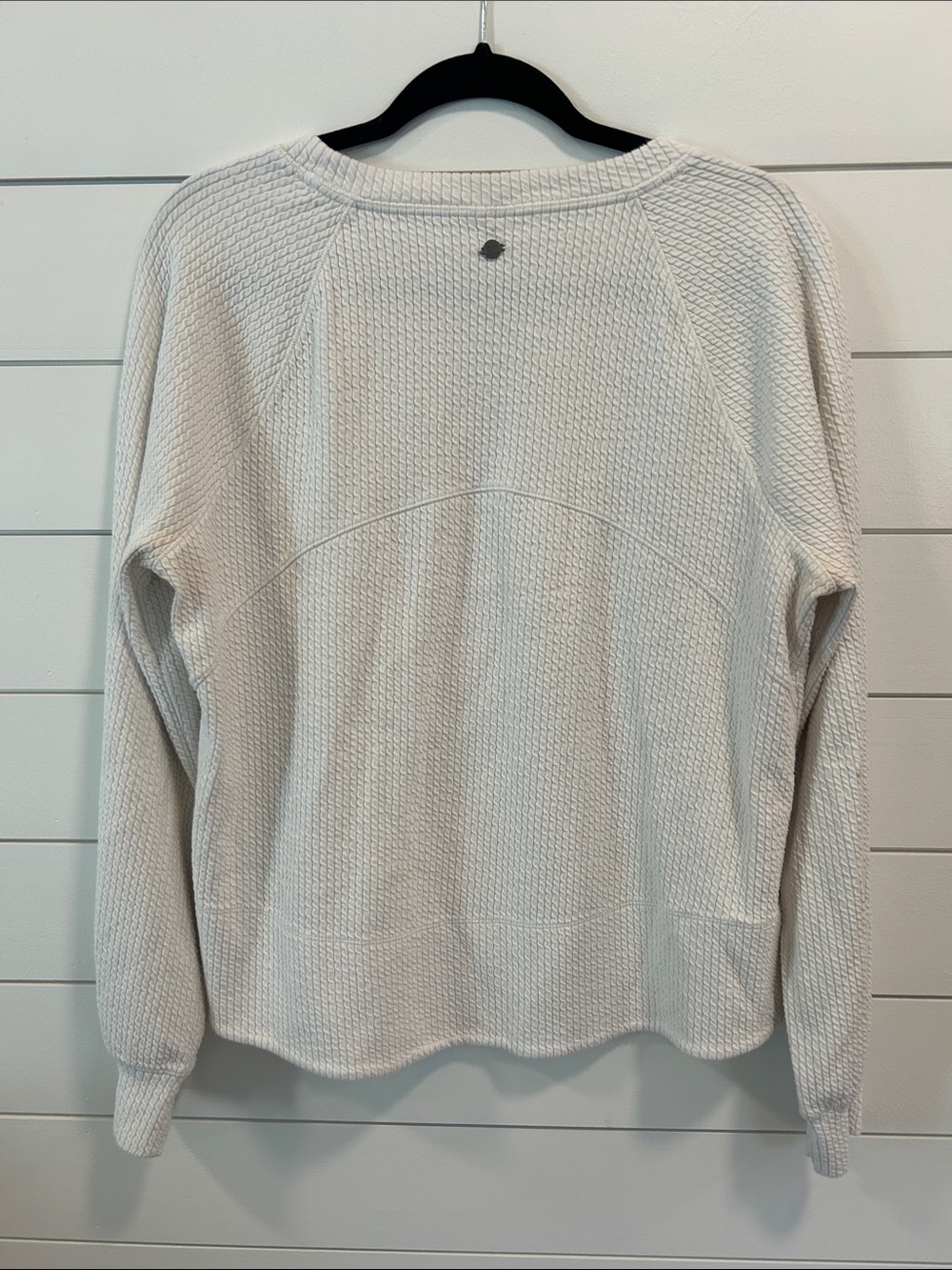 CALIA by Carrie Underwood Cream Waffle-Knit Pullover - Picture 3 of 3